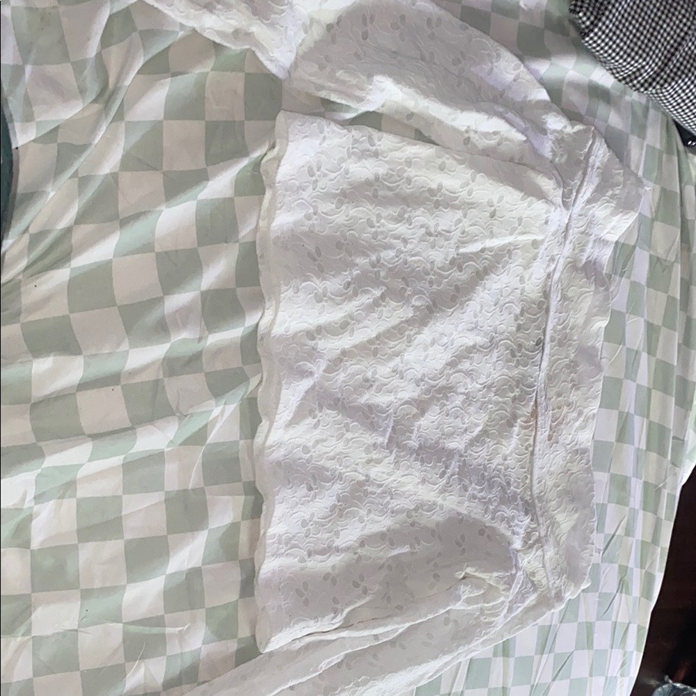 White Checkered Textile with Textured Finish